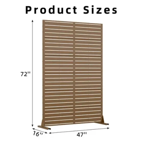 PexFix Metal Freestanding Privacy Screen Garden Fence For Deck Patio Balcony Outdoor Privacy Panel Louvered Design image {7}