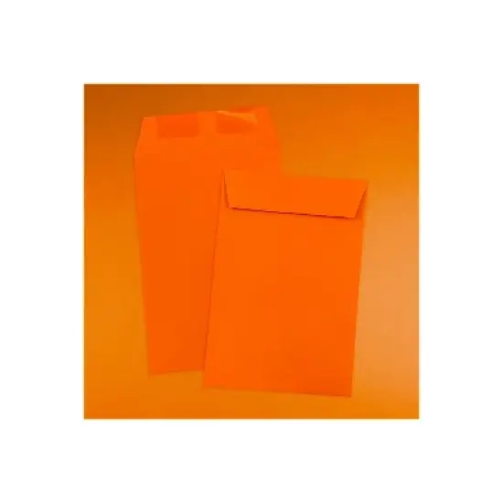 JAM Paper 6 x 9 Open End Catalog Colored Envelopes Orange Recycled 88129 image {3}