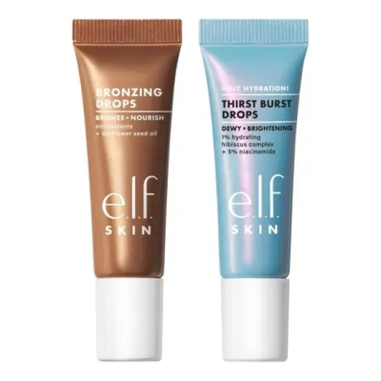 e.l.f. SKIN The Hottest Drops Duo - Bronzing Drops & Holy Hydration! Thirst Burst Drops Mini Duo - 2ct/0.33 fl oz image {10}