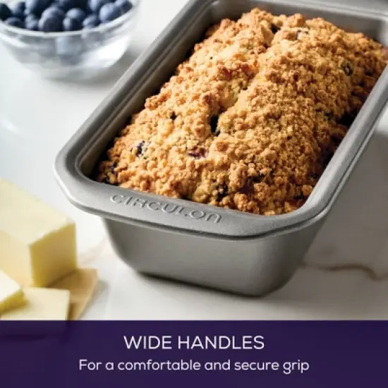 Circulon 9"x5" Loaf Pan Gray: Nonstick Aluminum Baking Dish, Dishwasher-Safe, Rectangle Shape, Lifetime Warranty image {4}