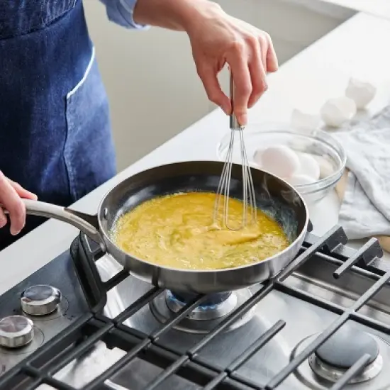 Blue Diamond 8" Stainless Steel Open Frypan Metallic Silver image {5}