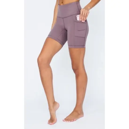 Yogalicious Womens Lux Polygiene Tribeca High Waist 7" Short with Side Pockets image {5}