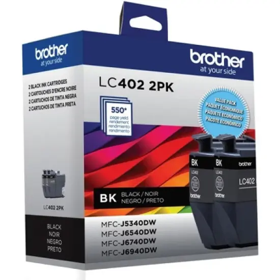 Brother Original High Yield Ink Cartridge - Black - 2 Pack - LC4022PKS. image {1}