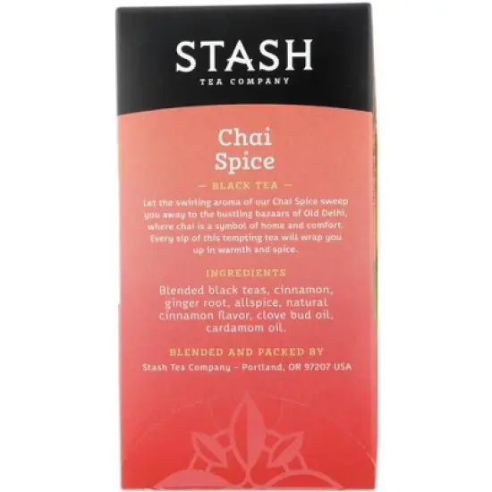 Stash Tea Chai Black Double Spice Tea - Case of 6/20 Bags image {3}