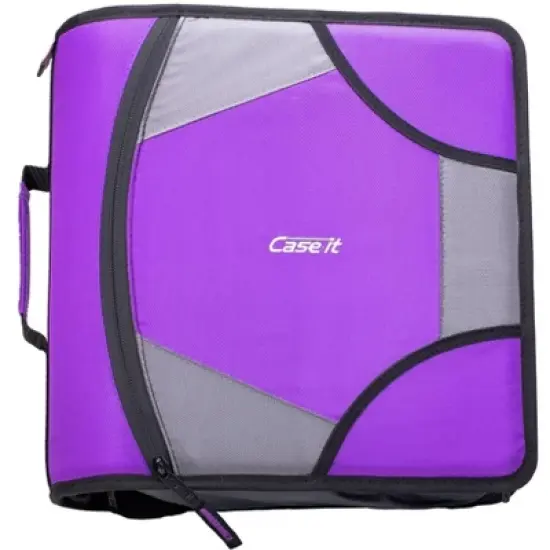 Case-it The King Sized Zip Tab Zipper Binder - 4 Inch D-Rings - 5 Subject File Folder - Multiple Pockets - 800 Sheet Capacity image {3}