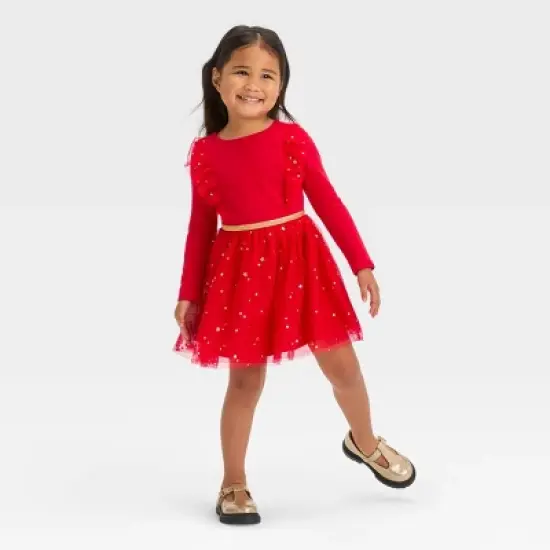 Toddler Girls' Tulle Dress - Cat & Jack&trade; Red image {2}
