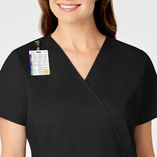Wink WonderWORK Women's Mock Wrap Scrub Top image {4}