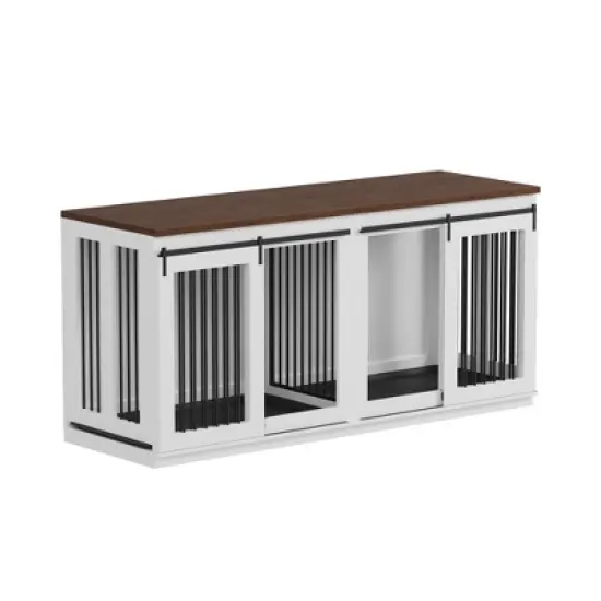 Large Dog Crate Furniture for Large Breed, Heavy Duty Dog Kennel with Divider,All Steel Frame Crate image {7}