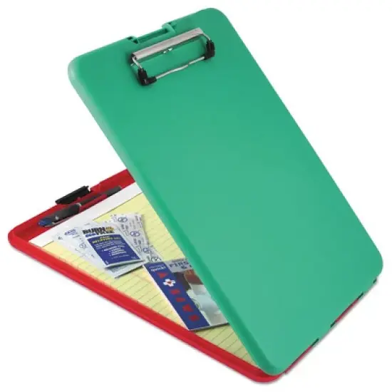Saunders SlimMate Show2Know Safety Organizer, 0.5" Clip Capacity, Holds 8.5" x 11" Sheets, Red/Green image {2}