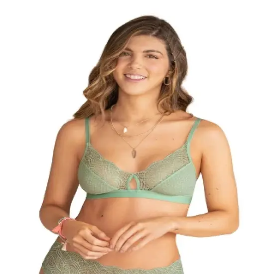 Leonisa  Triangle lace bralette with buttonhole cutout - image {7}