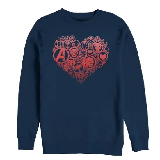 Men's Marvel Valentine's Day Hero Icon Heart Sweatshirt image {2}