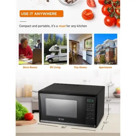 COMMERCIAL CHEF Countertop Microwave Oven 1.1 Cu. Ft. 1000W image {2}
