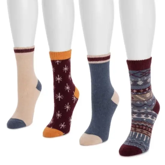 MUK LUKS Women's 4 Pack Holiday Boot Socks image {7}