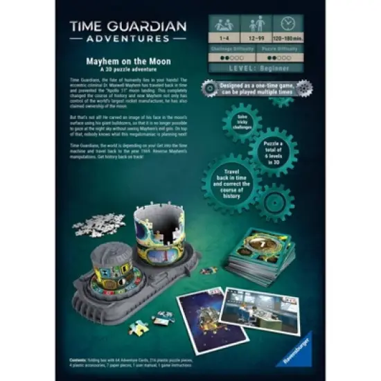 Ravensburger Time Guardian Adventures: Mayhem on the Moon Jigsaw Games Board Game: Creative Thinking Puzzle Play image {2}