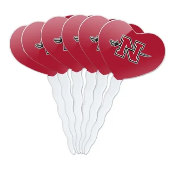 Nicholls State University Primary Logo Heart Love Cupcake Picks Toppers Decoration Set of 6 image {7}