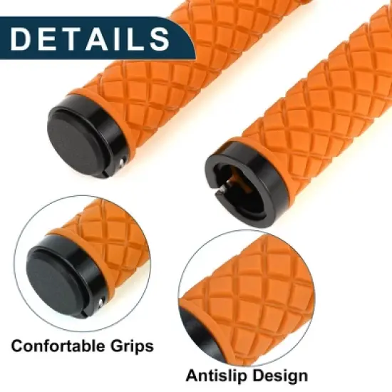 Unique Bargains Bike Handlebar Grips Covers 5.04" Orange 1 Set image {3}