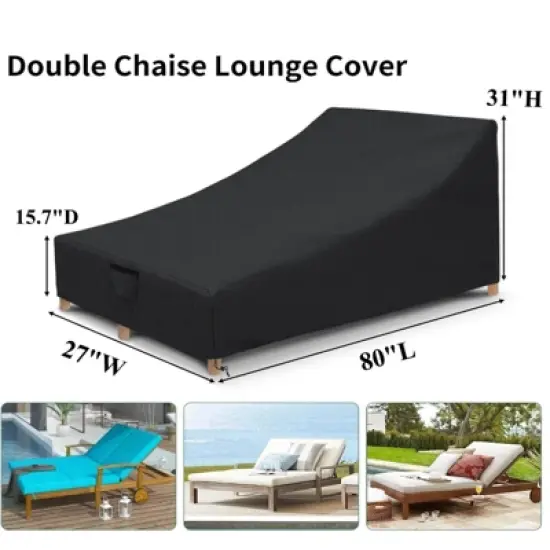Akefit Chaise Lounge Cover Waterproof Outdoor Protection for Patio Recliner Chairs image {1}