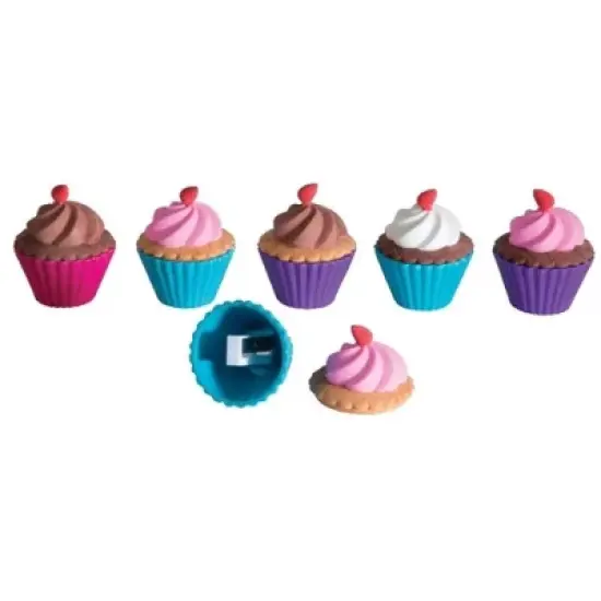 (6x Pcs mix) Cupcake Shoppe Scented Erasers and Sharpeners Novelty Toys, Favors and Games image {4}