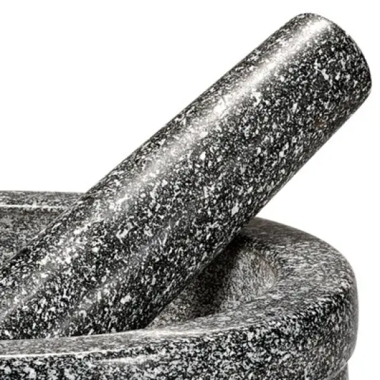 Cilio, Granite Mortar and Pestle, 6.75" round x 2.25" deep, natural green, image {2}