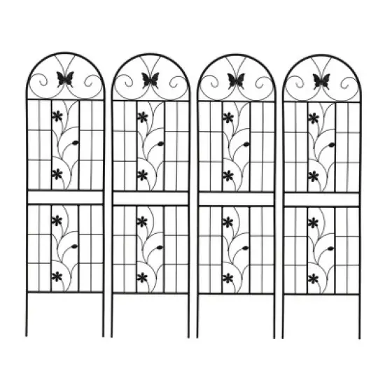 MOEPISY 2 Pack Metal Garden Trellis 71 inch x 19.7 inch Black image {12}