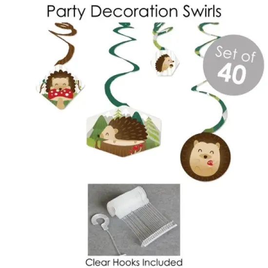 Big Dot of Happiness Forest Hedgehogs - Woodland Birthday Party or Baby Shower Supplies - Banner Decoration Kit - Fundle Bundle image {3}