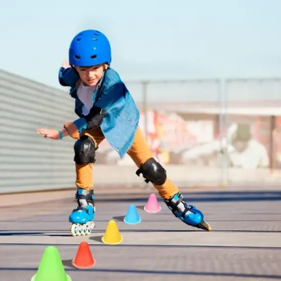 Unique Bargains Football Roller Skating Sports Training Flat Bottom Agility Cones 20 Pcs image {3}