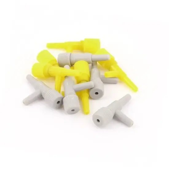 Unique Bargains Plastic Fish Tank Aquarium Air Pump Volume Flow Control Valve Yellow Gray 10 Pcs image {2}