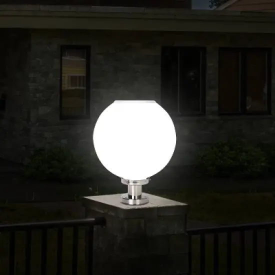 Techko Maid Solar Sphere Outdoor Pillar Light with Remote White image {5}