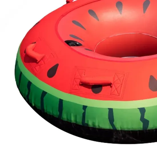 Swimline 48" Round Watermelon Themed Inflatable 1-Person Swimming Pool Tube - Red/Green image {2}