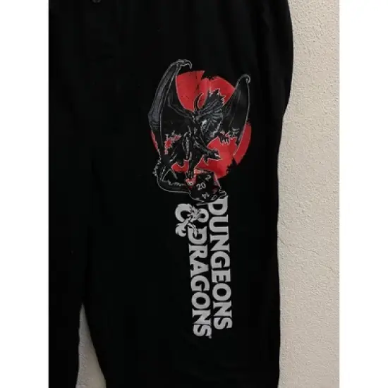 Dungeons & Dragons Game Dragons Attack Mens Black Sleep Pajama Pants image {1}