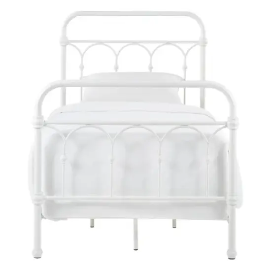 Twin Caledonia Metal Bed Antique White - Inspire Q image {3}