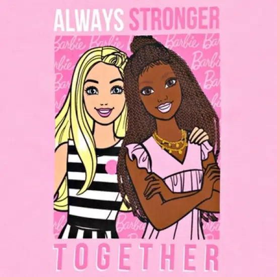 Barbie Girls T-Shirt and French Terry Shorts Outfit Set Toddler to Big Kid image {5}