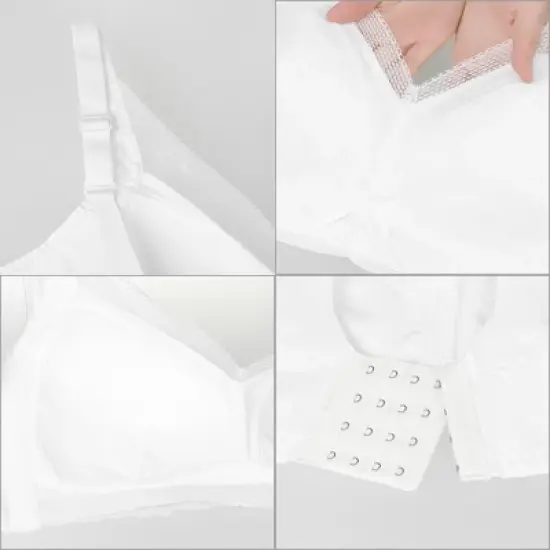 Agnes Orinda Women Plus Full Coverage Floral Lace Push-Up Bras image {3}