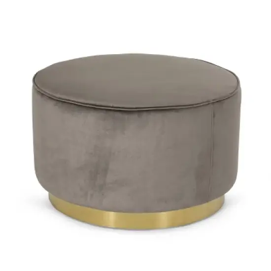 Croton Modern Glam Velvet Swivel Ottoman - Christopher Knight Home image {7}