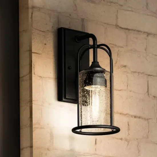 Urban Ambiance Luxury Farmhouse Outdoor Wall Sconce 12.75''H x 6.125''W,  Midnight Black Finish,  Henderson Collection, UHP1300 image {7}