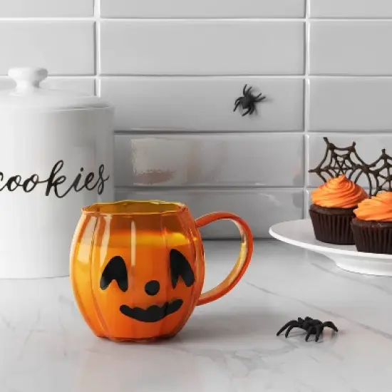 13.5 fl oz Glass Figural pumpkin Mug - Hyde and EEK! Boutique&trade; image {1}