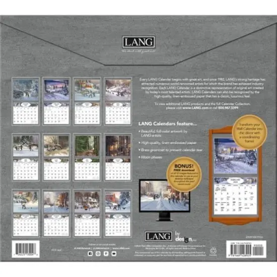 Lang 2024 Wall Calendar 24"x12" Hockey Hockey Hockey image {2}