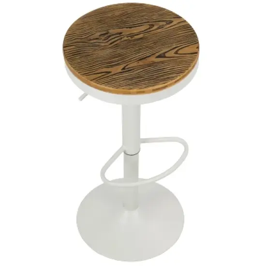 Set of 2 Dakota Industrial Adjustable Barstool with Swivel White - Lumisource image {6}