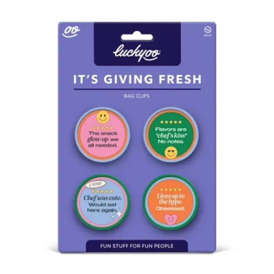 Fred & Friends 4pk Luckyoo Giving Fresh Bag Clips image {2}