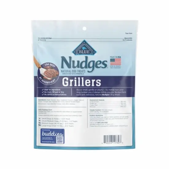 Blue Buffalo Nudges Grillers Natural Dog Treats with Beef - 16oz image {6}