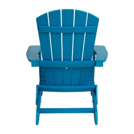 Merrick Lane Poly Resin Folding Adirondack Lounge Chair - All-Weather Indoor/Outdoor Patio Chair image {12}