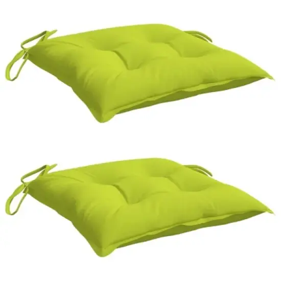 vidaXL Chair Cushion Non Slip Outdoor Patio Seat Cushion Pad Oxford Fabric - Bright Green 19.7" x 19.7" x 2.8" 2-Pack image {2}