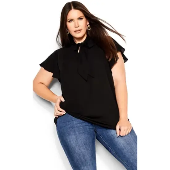 Women's Plus Size Aria Top - black | CITY CHIC image {3}