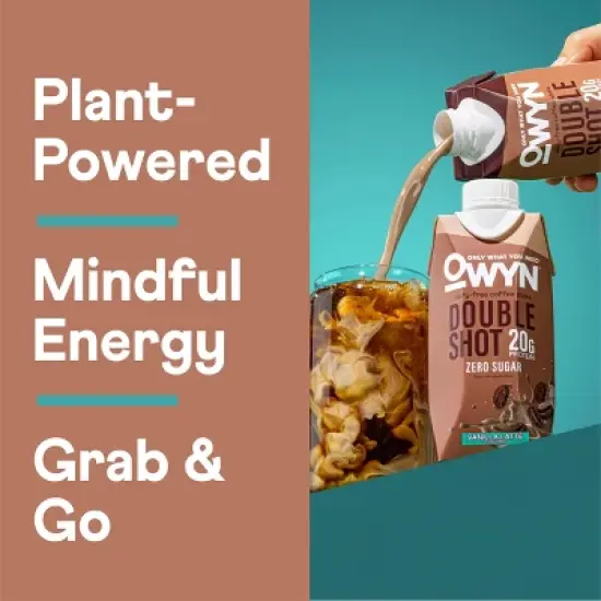OWYN Double Shot Coffee Protein Shake with Caffeine - Vanilla Latte - 44.6 fl oz/4pk image {4}