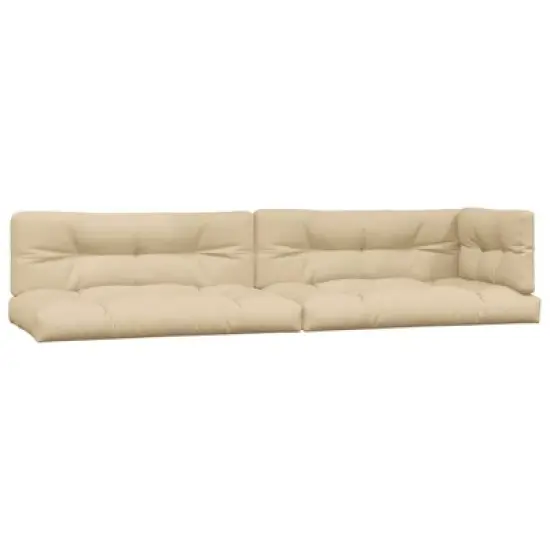 vidaXL Pallet Sofa Set Set of 3 Beige cushion Solid Acacia wood Medium image {5}