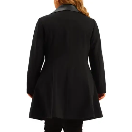 Agnes Orinda Women's Plus Size Fashion Notched Lapel Single Breasted Long Overcoats image {3}