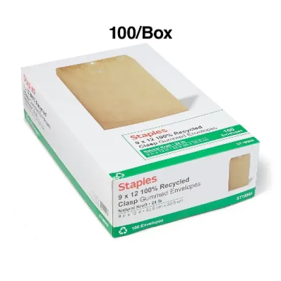 MyOfficeInnovations Envelopes 9" x 12" Natural Brown 100/BX (19964) 884781 image {2}