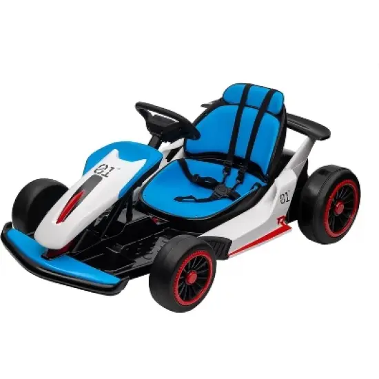 Go Kart, Electric Drift Kart Car with Adjustable Seat, 24V 7Ah Outdoor Ride On Toy, 8.1 MPH, LED Lights, Toy Race Car for Kids 6-12 Years Old image {9}