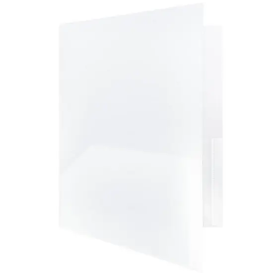 JAM POP Plastic Folders with Metal Prongs 6pk 2-Pocket Clear image {3}