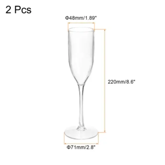 Unique Bargains Lightweight Elegant Champagne Flutes with Long Stem 2 Pcs image {1}